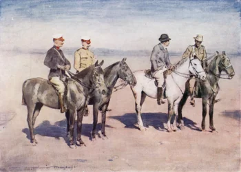 Sir Alfred Milner interviewt kolonel Cholmondeley van de CIV